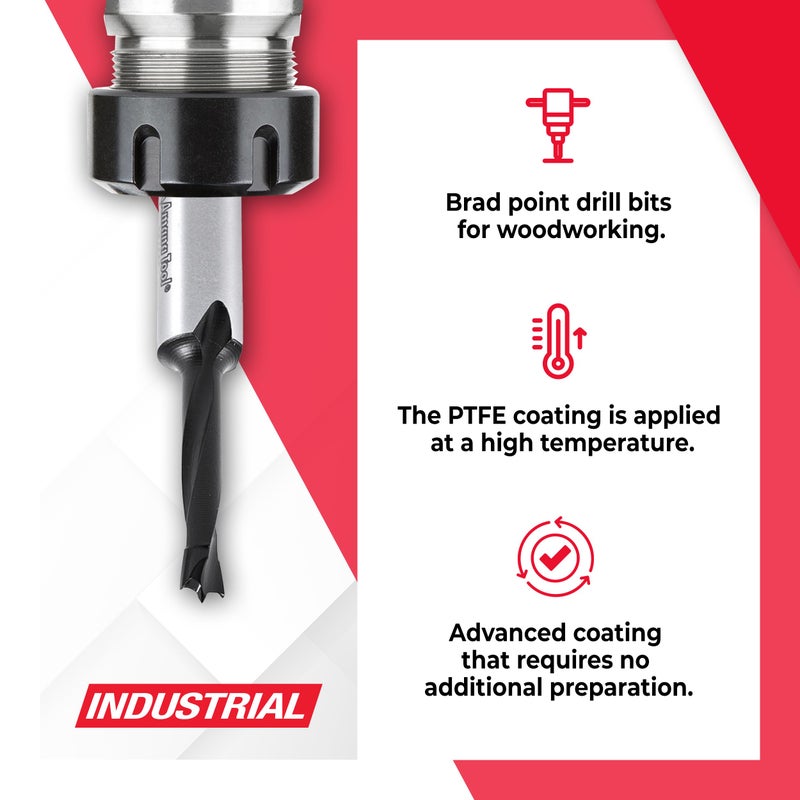 Amana Tool - 201005 Carbide Tipped Brad Pt. Boring Bit R/H 5mm Dia x 57mm Long x 10mm Sh - Image 3
